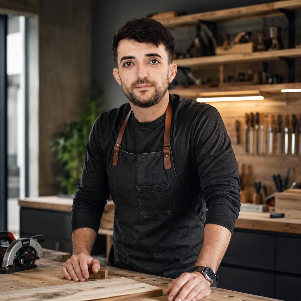 Alexandru Burtea in zijn werkplaats